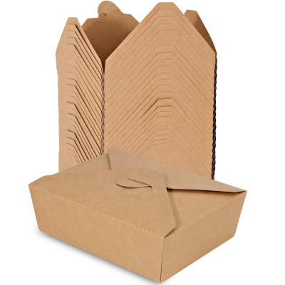 China Hot Sale Recyclable Biodegradable Disposable Kraft Takeout Lunch Box for sale