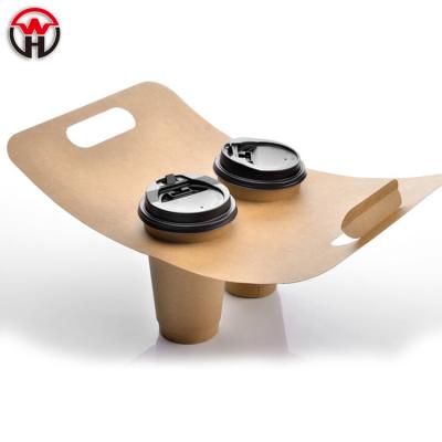 China Wenhua recyclable cheap price 2 take away paper coffee cup holder made in China for sale