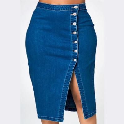 China Women's Sexy Denim Skirts Classic Elegant Elastic Pencil Wholesale Plus Size Long for sale