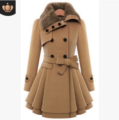 China Custom Made Waterproof Plus Size Fur Cross Collar Long Winter Women Coat 2021 for sale