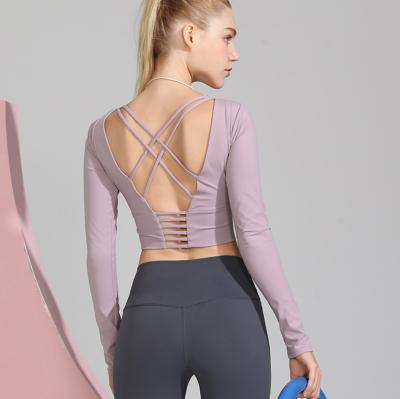 China Shopper Women Breathable Sports Long Sleeve Active Equipment Fitness Wear Workout Sportswear Yoga Running Tops for sale