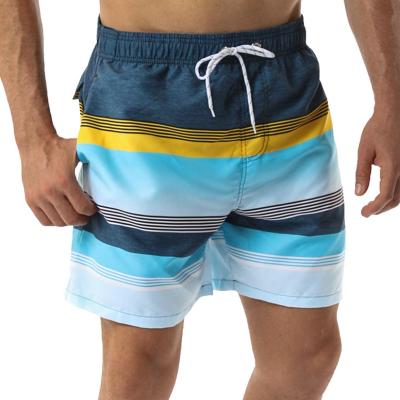 China QUICK DRY Beach Casual Straight Tubular Printing Pants Lightweight Elastic Force Slim Fit Quick Dry Swim Shorts With Mesh Lining for sale