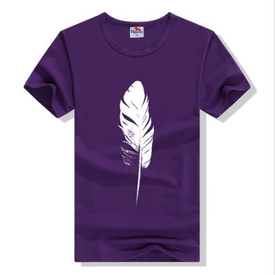 China 2021 summer breathable European fashional retro quill printing men's short-sleeve T-shirt for sale