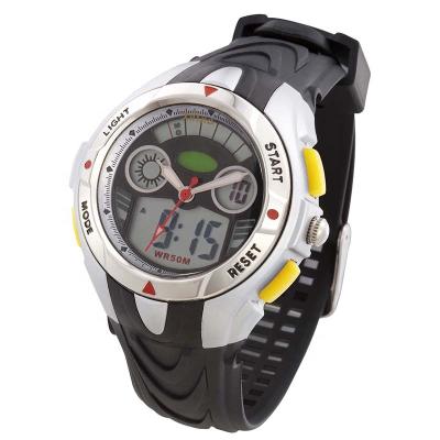 China 5ATM Sports Automatic Colorful Waterproof Watch Dual Date Electronic Analog-Digital Wrist Watch Led Indicator Display for sale