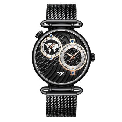 China Unique Design Dual Display Dial Water Resistant Observe Custom Men Wristwatch High Quality Logo Automatic Wrist Watch for sale