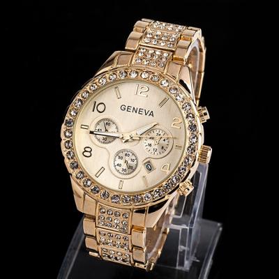 China Auto Date 2022 Most Luxury Water Proof Day Date Water Charm Women Wrist Watch Crystal Diamonds Watches Set for sale