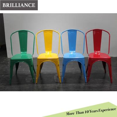 China Hotel Dining Room Furniture Metal Dining Chair Colored Chairs for sale