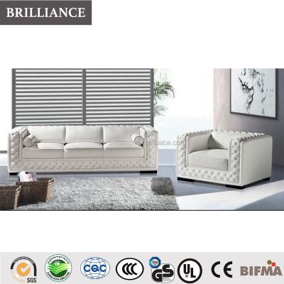 China Sofa Foshan Furniture Market Cafe Sectional Sofa Set White Color 1+2+3 Leather Sofa for sale