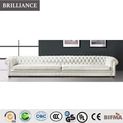 China Sectional Sofa White Color Modern Extra Long Leather Sofa For Home Furniture for sale