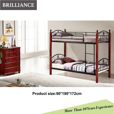 China Home Furniture Oak Wooden Leg Metal Frame Solid Wood Bunk Bed for sale