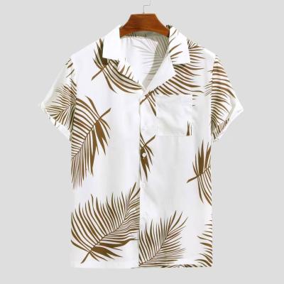 China Anti-pilling New Hawaiian Shirt Man Printing 100% Cotton Beach Pocket Sleeve Blouse Dress Shirts Men Camouflage Casual Pattern For Summer for sale