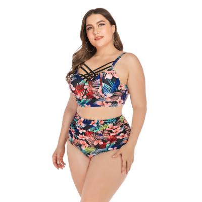 China 2021 Customs Plus Size Logo Two Pieces Women Halter Breathable Swimwear Cover Up for sale