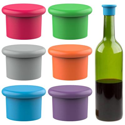 China Tapones de vino de silicona Reutilizables tapa de botella de cerveza tapa de botella de vino ahorrador de vino regalos sellador tapa fácil de limpiar en venta