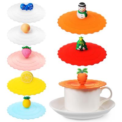 Chine Couvercle de tasse en silicone, couvercle de tasse en silicone anti-poussière coloré Couvercle de tasse en silicone mignon utilisable à plusieurs reprises Couvercles pour tasses tasse verre de bière intérieur à vendre