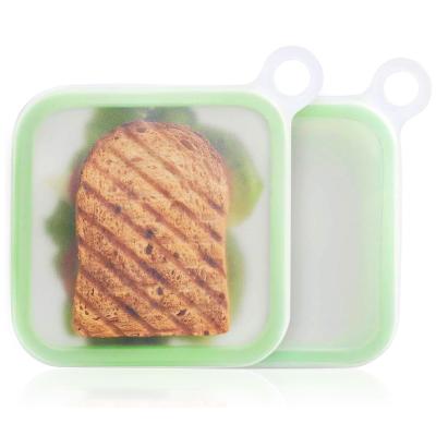 China Microwave And Dishwasher Safe Silicone Sandwich Container For Lunch Boxes Reusable Silicone Storage Bag Lunch Containers Te koop