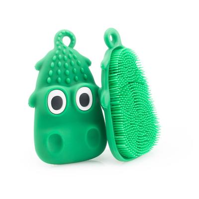 China Multi-Functional Silicone Baby Shower Brush Body Scrubber and Hair Brush for Kids for sale