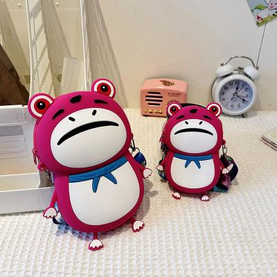 China Frog Customized Silicone Pencil Case Crossbody Shoulder Bag Kids Handbag Pop Purse Bag School SUpplies Birthday Gifts for sale