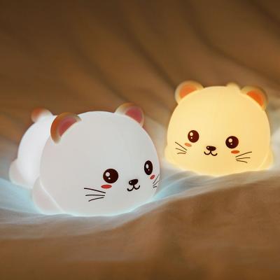 China Night Light For Kids Cute Silicone Puppy Night Light With 2 Levels Of Brightness 7 Colors Kawaii Touch Lamp For Bedroom for sale