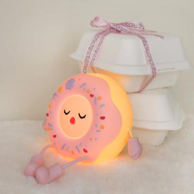 China MissDonut Lamp Cute Donut Night Light Soft Silicone Lamp Kids Baby Nursery Nightlight LED Touch Light Kids Bedroom Decor for sale