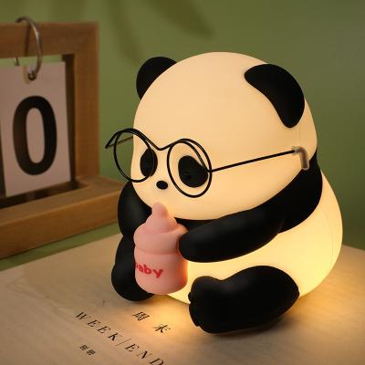 China Panda Night Light For Kids Tap Control Rechargeable Sleep Timer Battery Baby Feeding Nursery Nightlight For Kids Room for sale