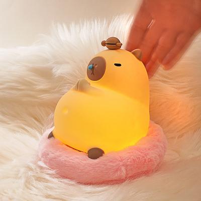 China Capybara Night Light For Kids 16 Color Changing Kids Night Light For Kids Room Portable Battery Baby Feeding Night Light for sale