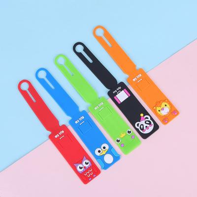 China Flexible Bright Silicone Luggage Tags For Travel Easy To Suitcase Tags With Name Cards for sale