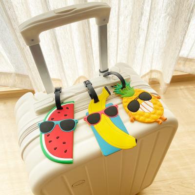 China Fruit Luggage Straps Suitcase Tags Set Travel Adjustable Suitcase Belt Silicone Luggage Tags With Name ID Card for sale