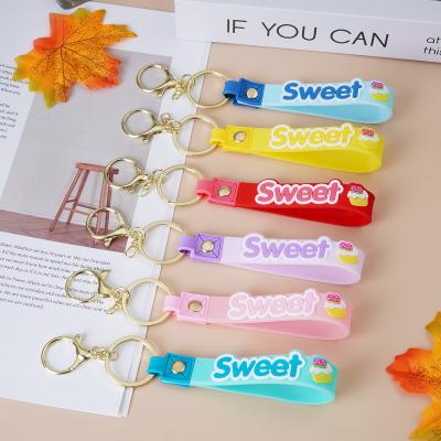 China Silicone Bangle Key Ring Bracelet Keychain Holder For Women Girls Wristlet Round Keyring for sale