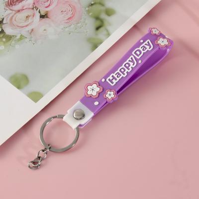 China Cute Cartoon Keychain Charms For Girls And Boys , Bpa Free Customized Silicone Keychain Wristband for sale