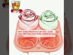 “Giant Jumbo Silicone Ice Cube Tray - 2 Inch Cubes, BPA-Free, Food-Grade, Flexible for Easy Release