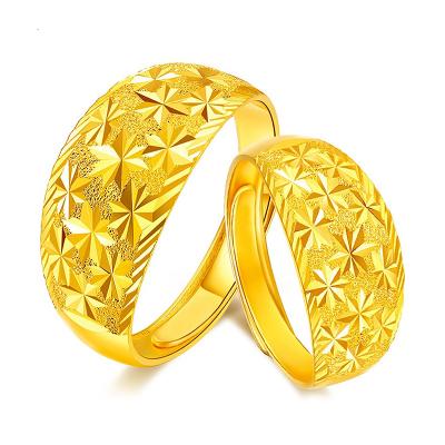 China FASHIONABLE Simple Couples Ring Brass Plated Real Gold Ring For Men And Women Open Ring for sale