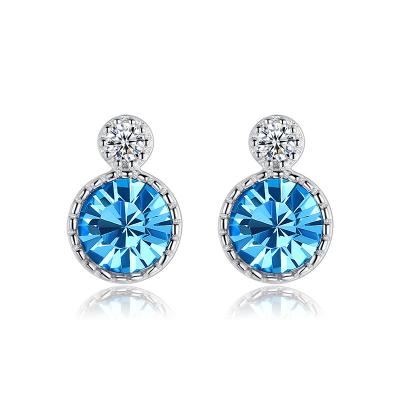 China S925 À LA MODE Sterling Silver Earrings Female Austrian Crystal Fashion Earrings for sale