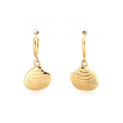 China Fashion TRENDY Simple Gold Plated Women's Stainless Steel Exquisite Beautiful Mysterious Sea Dangling Earrings for sale