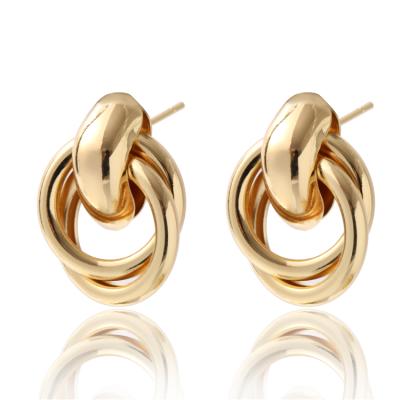 China FASHIONABLE European and American women Ring Winding Earrings of the atmosphere of fashion copper earrings for sale