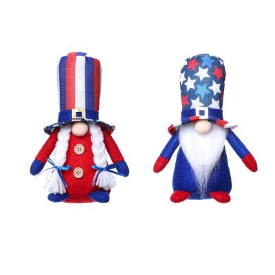 China Five-pointed striped five-pointed dwarf doll ornaments Elf doll Europe American flag Independence Day star home decor for sale