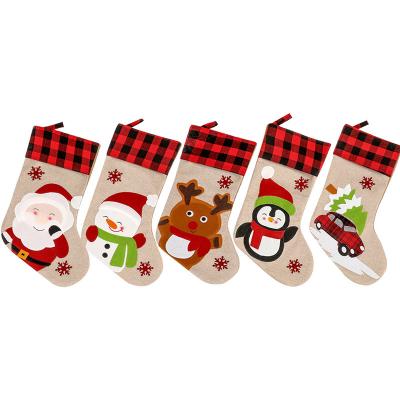 China Europe Christmas Stocking Gift Bag Ornament Sleeve Christmas Gift Pendant Bag for sale