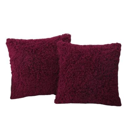 China Folded Pillowcase Sheer Plush Pillowcase Living Room Sofa Bedroom Waist Straw Velvet Clip Dye Head Cushion for sale