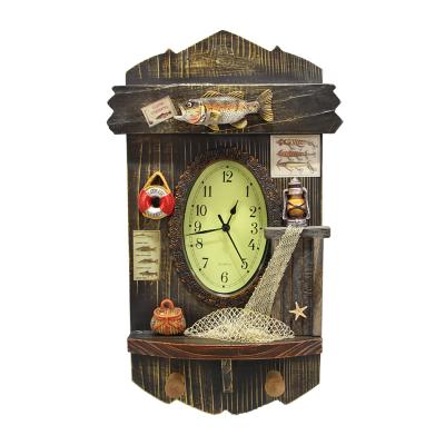 China Retro Europe style Mediterranean decorative wall clock wall clock pirate ship clock children's room porch for sale