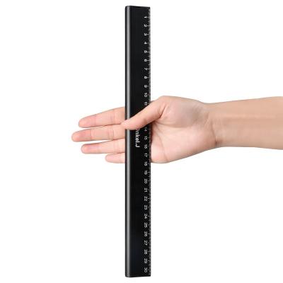 China Multifunctional Metal Aluminum Alloy Drop Ruler Scale Drafting Ruler 12inch/30cm Easy to Carry Metric Engineering Ruler for sale