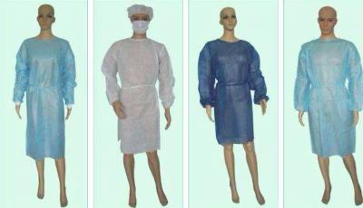 China Hospital PP Surgical Disposable Isolation Gowns With Tie On And Elastic Cuff for sale