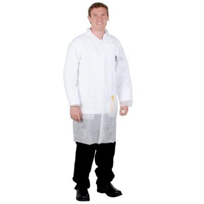 China Anti Static Lightweight Disposable Lab Coats With Open/ Elastic / Knitted Cuff for sale