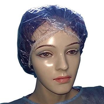 China PE Transparent Shampoo Shower Cap For Sauna Single Use 0.018mm , 0.020mm Thickness for sale