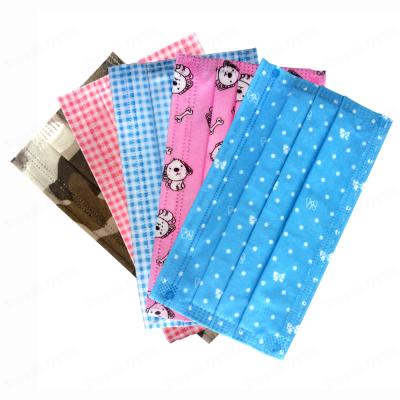 China Cute Printed 3 Ply Disposable Face Mask Non Woven With Cartoon Printing for sale