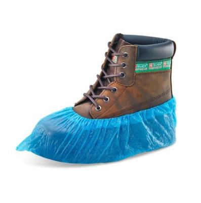 China Machine Made Disposable Foot Covers CPE Protective Overshoes With Elastic for sale