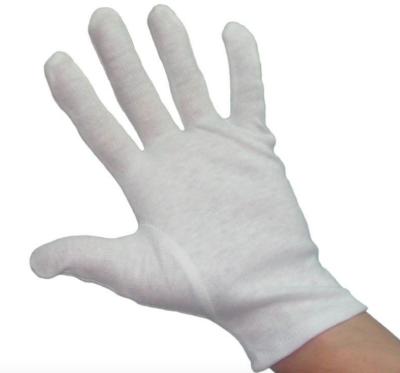 China White Ladies Sweat Absorbing Gloves , Jersey Cotton Gloves Safety For Industrial for sale