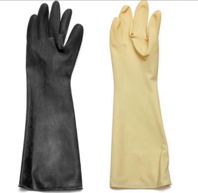 China Abrasion / Chemical Resistant Hand Protection Gloves Long Sleeves Natural Latex / Rubber for sale