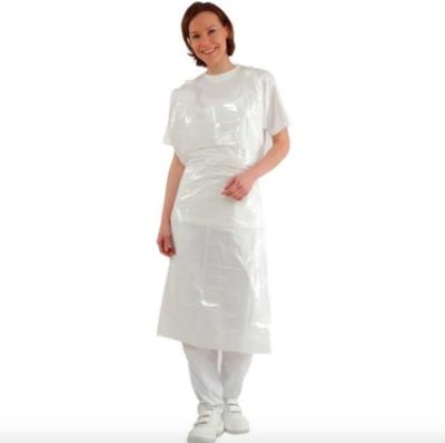 China Long Bib Plastic Coated Kitchen Aprons  , Food Grade Plastic Aprons Home Depot  for sale