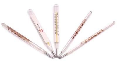 China OEM Disposable Medical Consumables Medical Flat Oval Armpit Mercury In Glass Thermometer  for sale