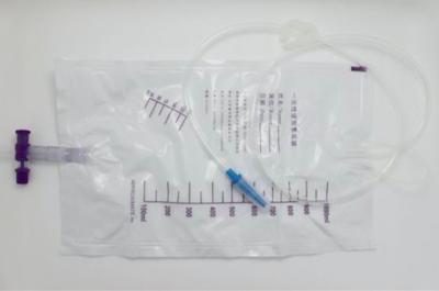 China Hospital Use Disposable Urine Bag With Cross Valve , Catheter Night Bag  for sale