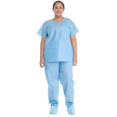 China EO Sterilized Anti - Static Disposable Scrub Suits Isolation 30-60 Gsm for sale